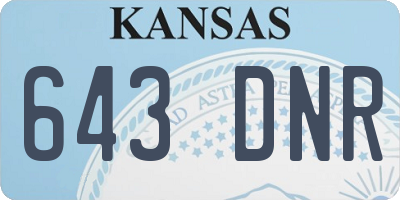 KS license plate 643DNR