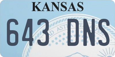 KS license plate 643DNS