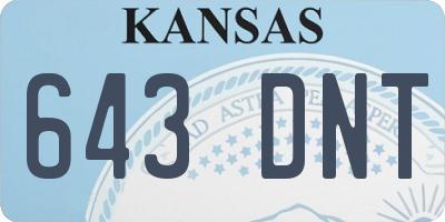 KS license plate 643DNT