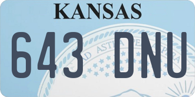 KS license plate 643DNU