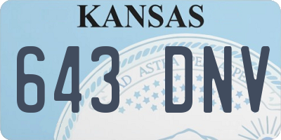 KS license plate 643DNV