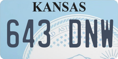 KS license plate 643DNW
