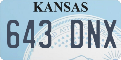 KS license plate 643DNX
