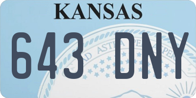 KS license plate 643DNY