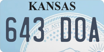 KS license plate 643DOA