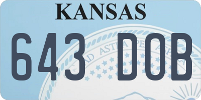 KS license plate 643DOB