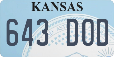 KS license plate 643DOD