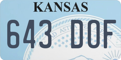 KS license plate 643DOF