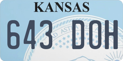 KS license plate 643DOH