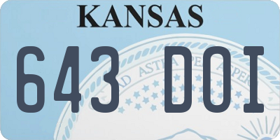 KS license plate 643DOI
