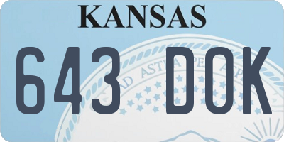 KS license plate 643DOK