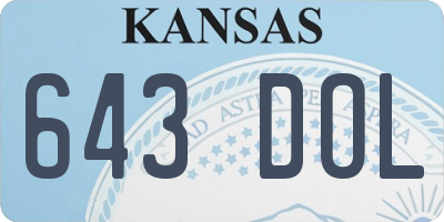 KS license plate 643DOL