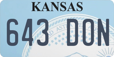 KS license plate 643DON