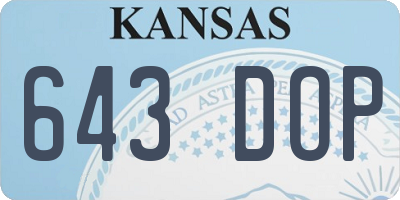 KS license plate 643DOP