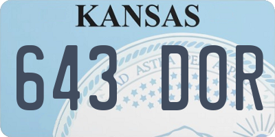 KS license plate 643DOR