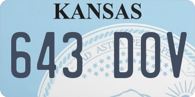 KS license plate 643DOV