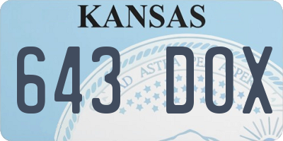 KS license plate 643DOX