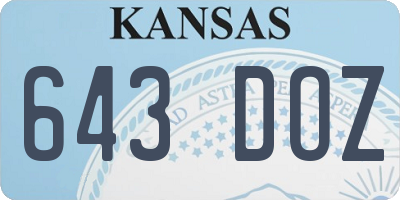KS license plate 643DOZ