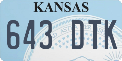 KS license plate 643DTK