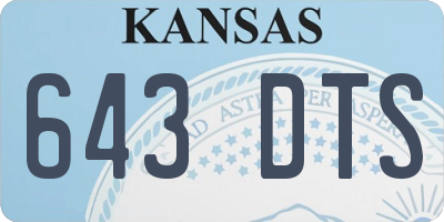 KS license plate 643DTS