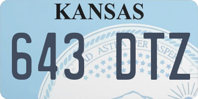 KS license plate 643DTZ