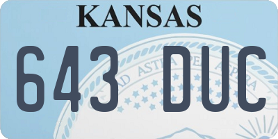 KS license plate 643DUC