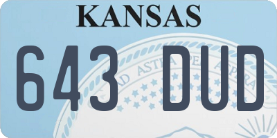 KS license plate 643DUD