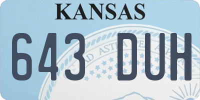 KS license plate 643DUH