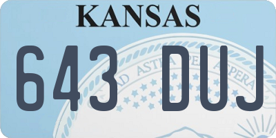 KS license plate 643DUJ