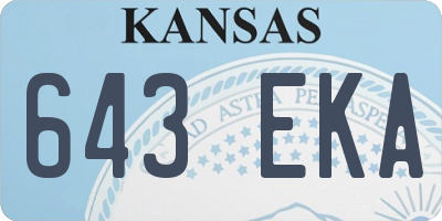 KS license plate 643EKA