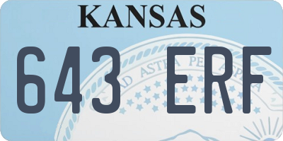 KS license plate 643ERF