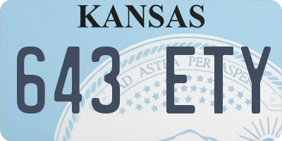 KS license plate 643ETY
