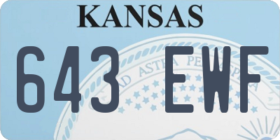 KS license plate 643EWF