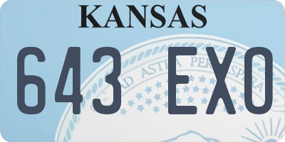 KS license plate 643EXO