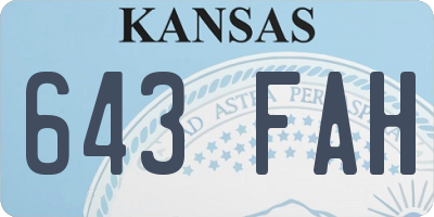 KS license plate 643FAH