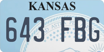 KS license plate 643FBG