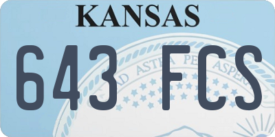 KS license plate 643FCS