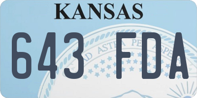 KS license plate 643FDA