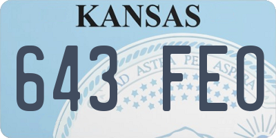 KS license plate 643FEO