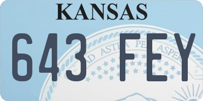 KS license plate 643FEY