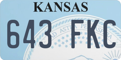 KS license plate 643FKC
