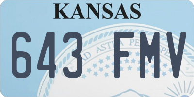 KS license plate 643FMV