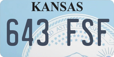 KS license plate 643FSF