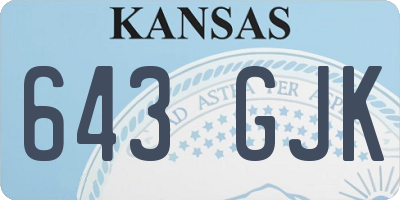 KS license plate 643GJK