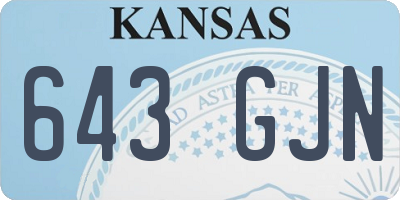 KS license plate 643GJN