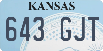 KS license plate 643GJT