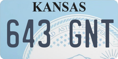KS license plate 643GNT