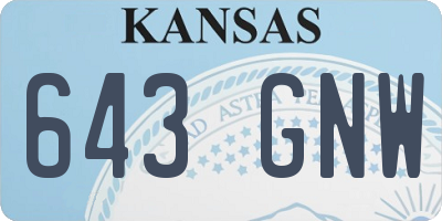 KS license plate 643GNW