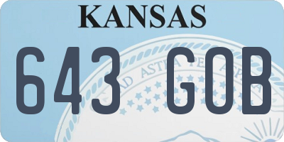 KS license plate 643GOB