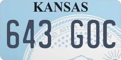 KS license plate 643GOC